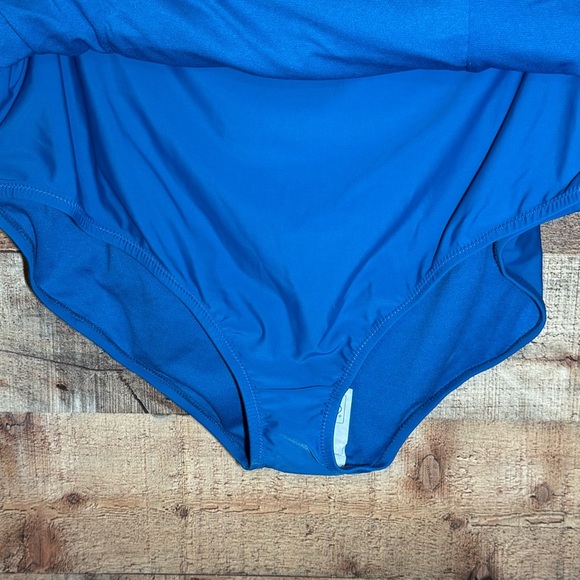 Raisins Curve Plus Costa Ruched High Waist Swim Skirt Blue size 24W - Picture 5 of 10